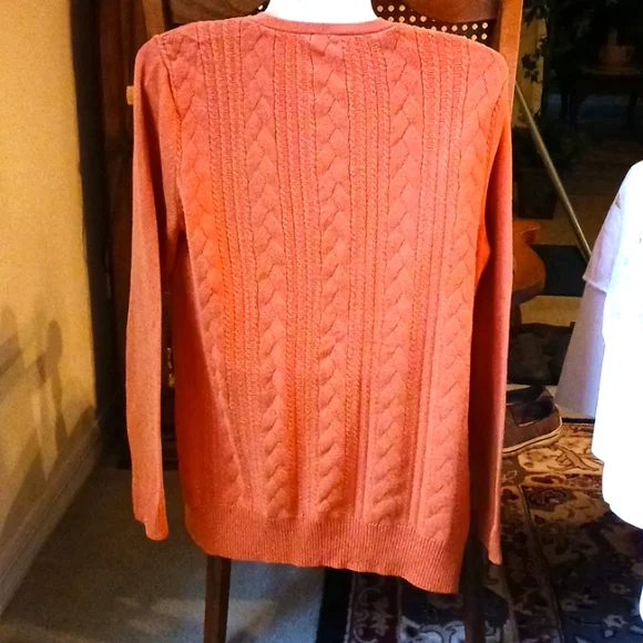 FINAL - Talbot's Orange Sweater Size Medium - Picture 2 of 4